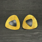 Boucles d'oreillles Triangle - Or et Noir