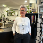 Collier Trait Long - Argent et Noir