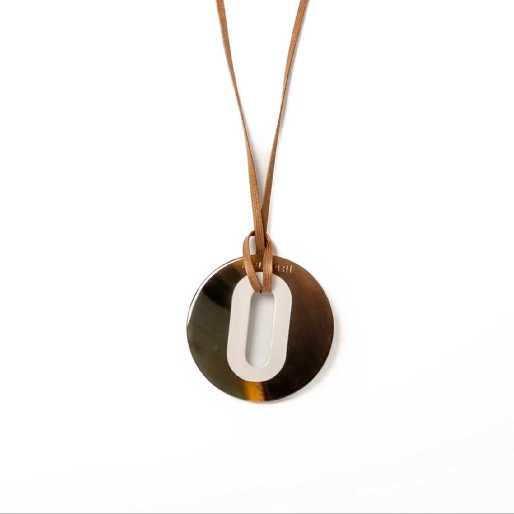 Pendentif ALICE Corne Brun Blanc