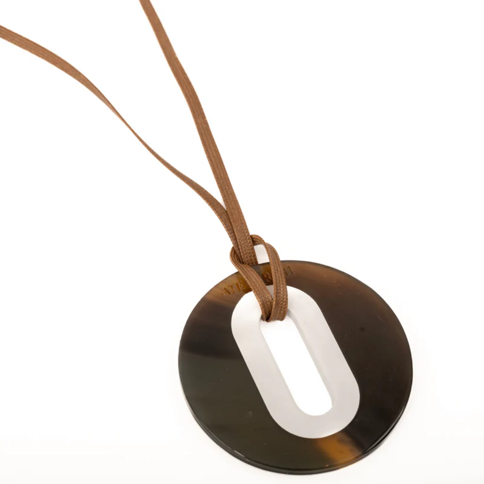 Pendentif ALICE Corne Brun Blanc