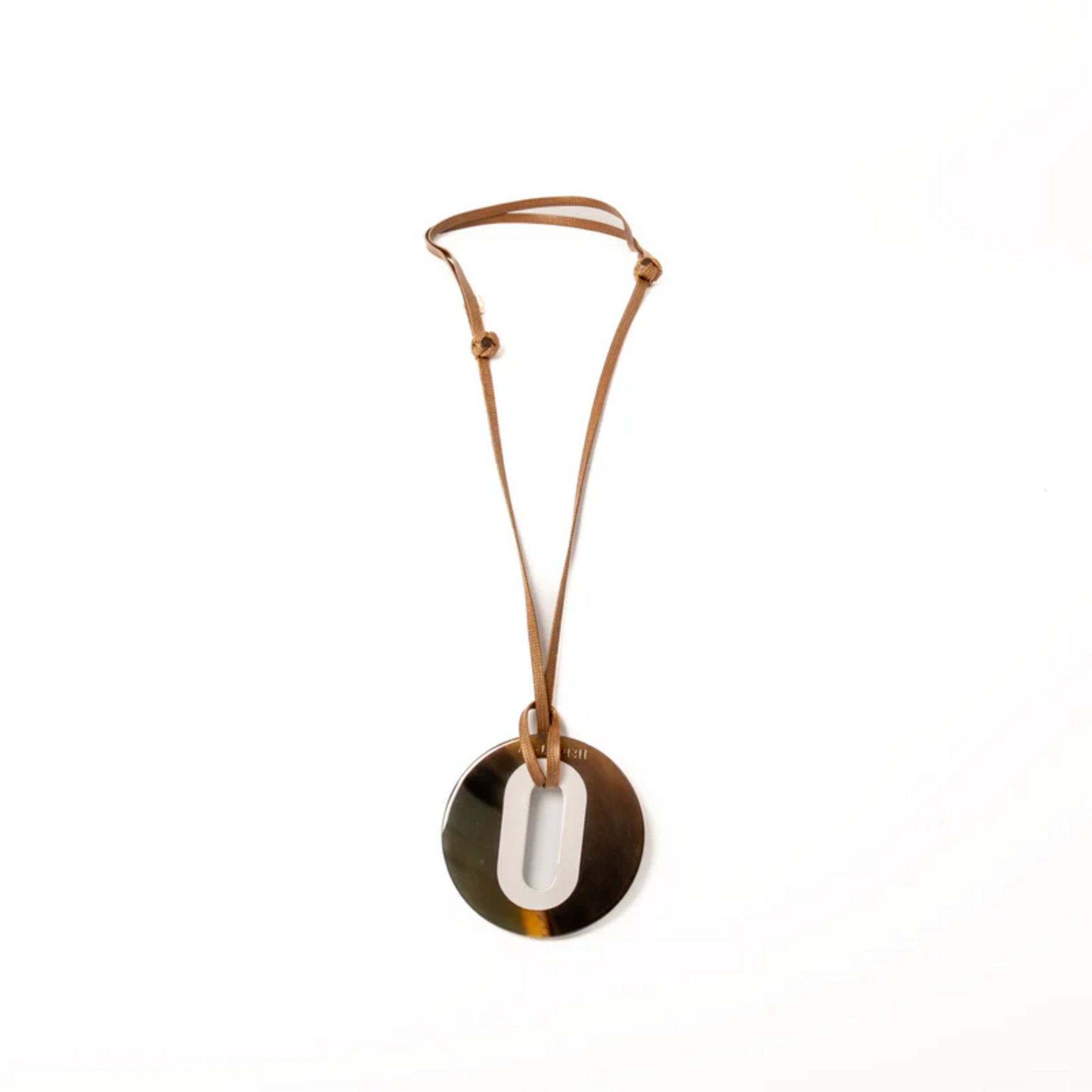 Pendentif ALICE Corne Brun Blanc