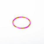 Jonc fin JOE Rayé Rose Fluo