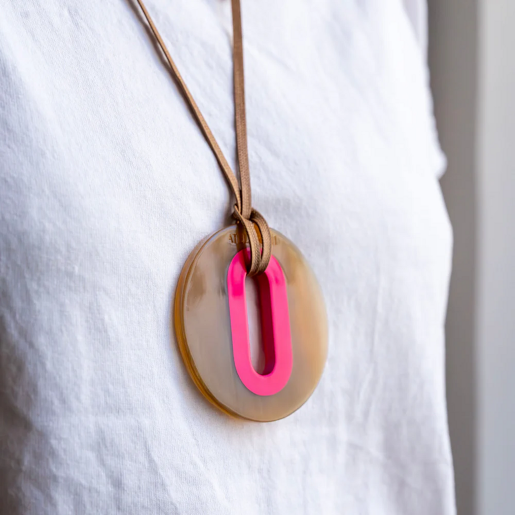 Pendentif ALICE Corne Rose