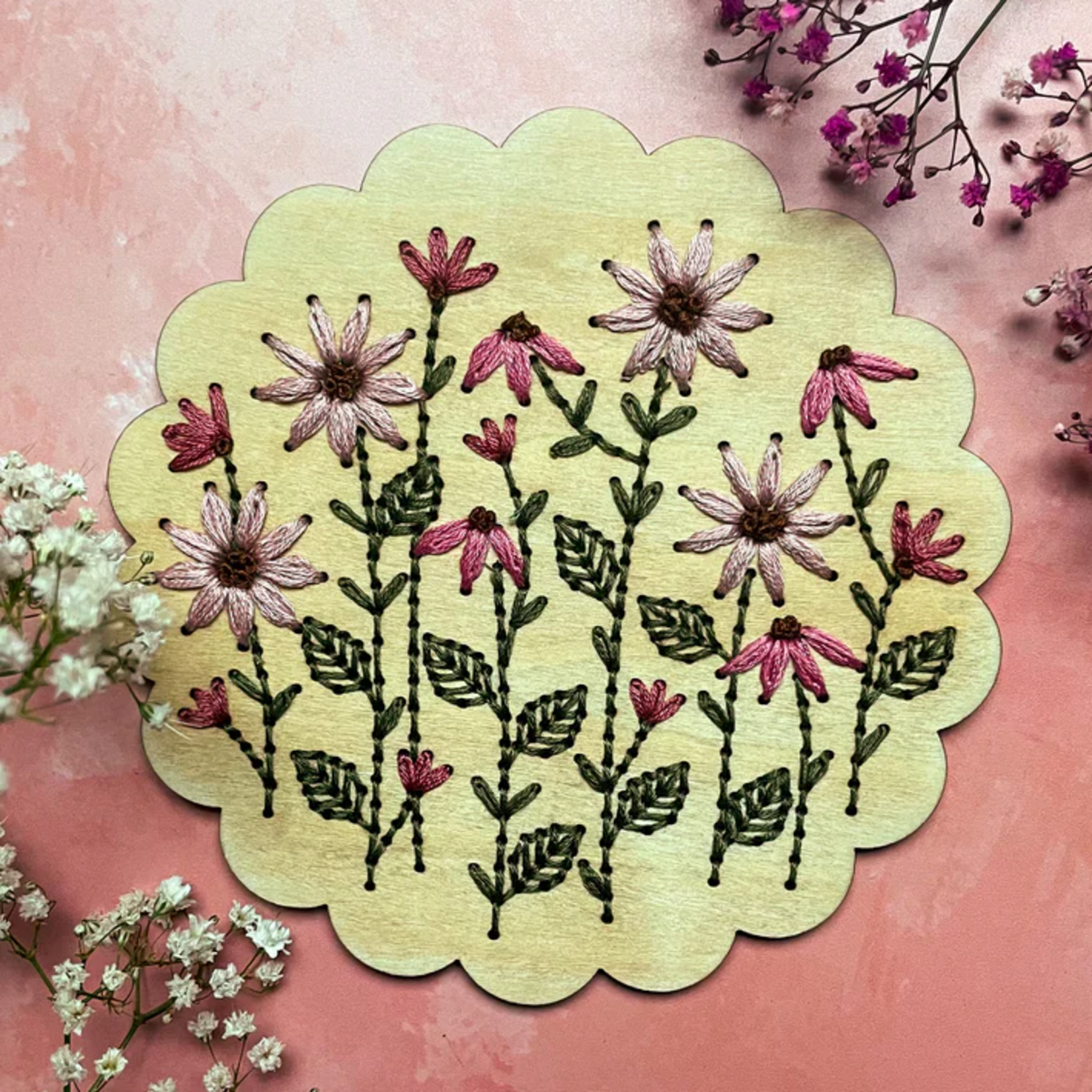Kit de broderie - Fleurs Roses