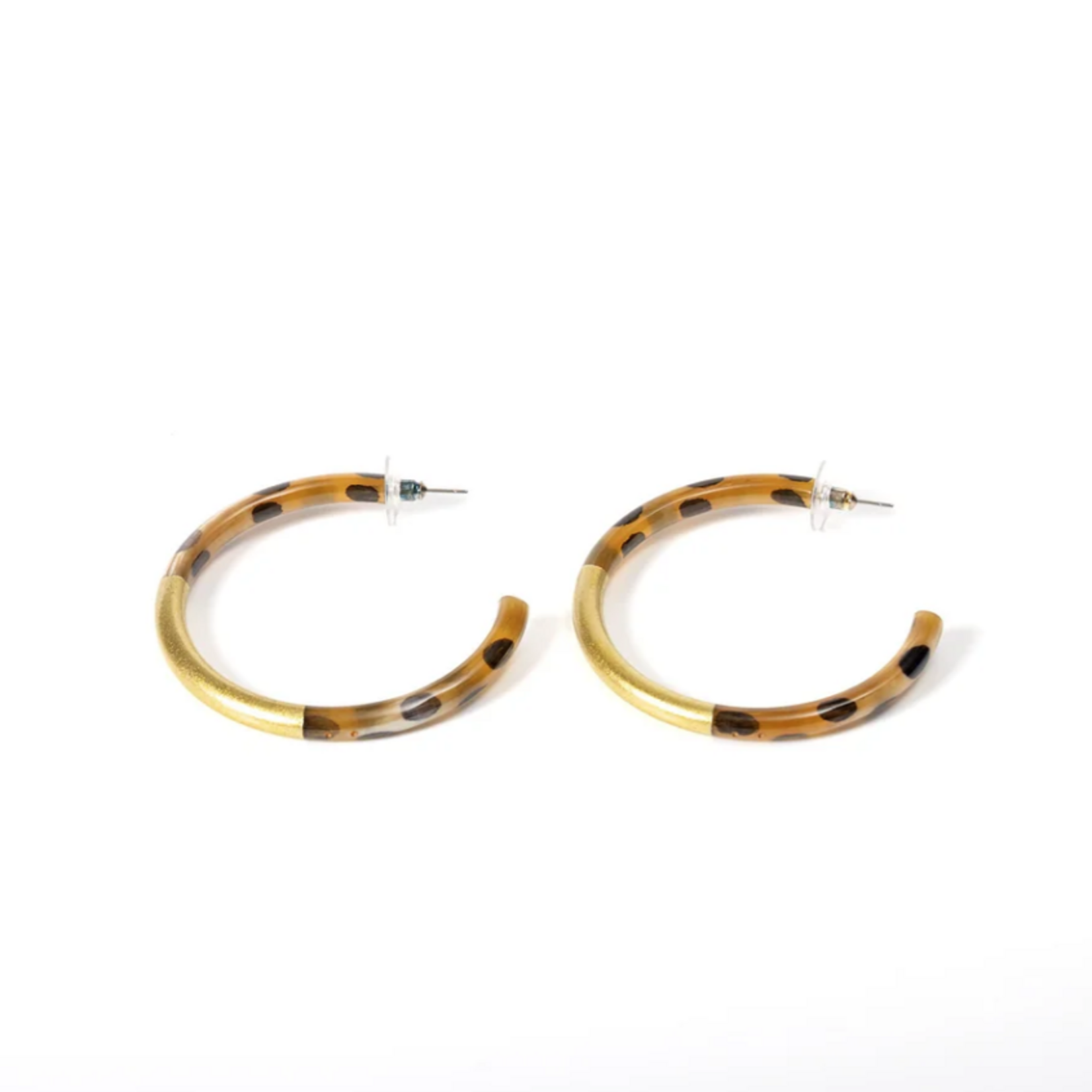 Créoles KATHLEEN Léopard & Doré (5 cm)