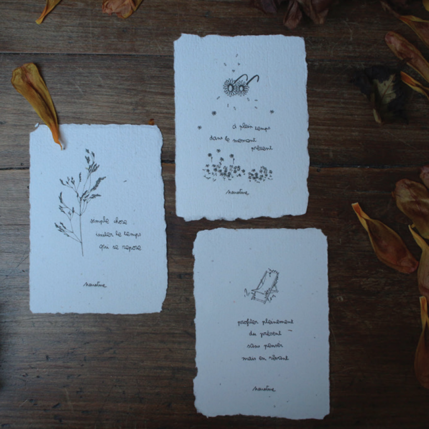 Coffret Accueillir la vie - 10 cartes artisanales poétiques