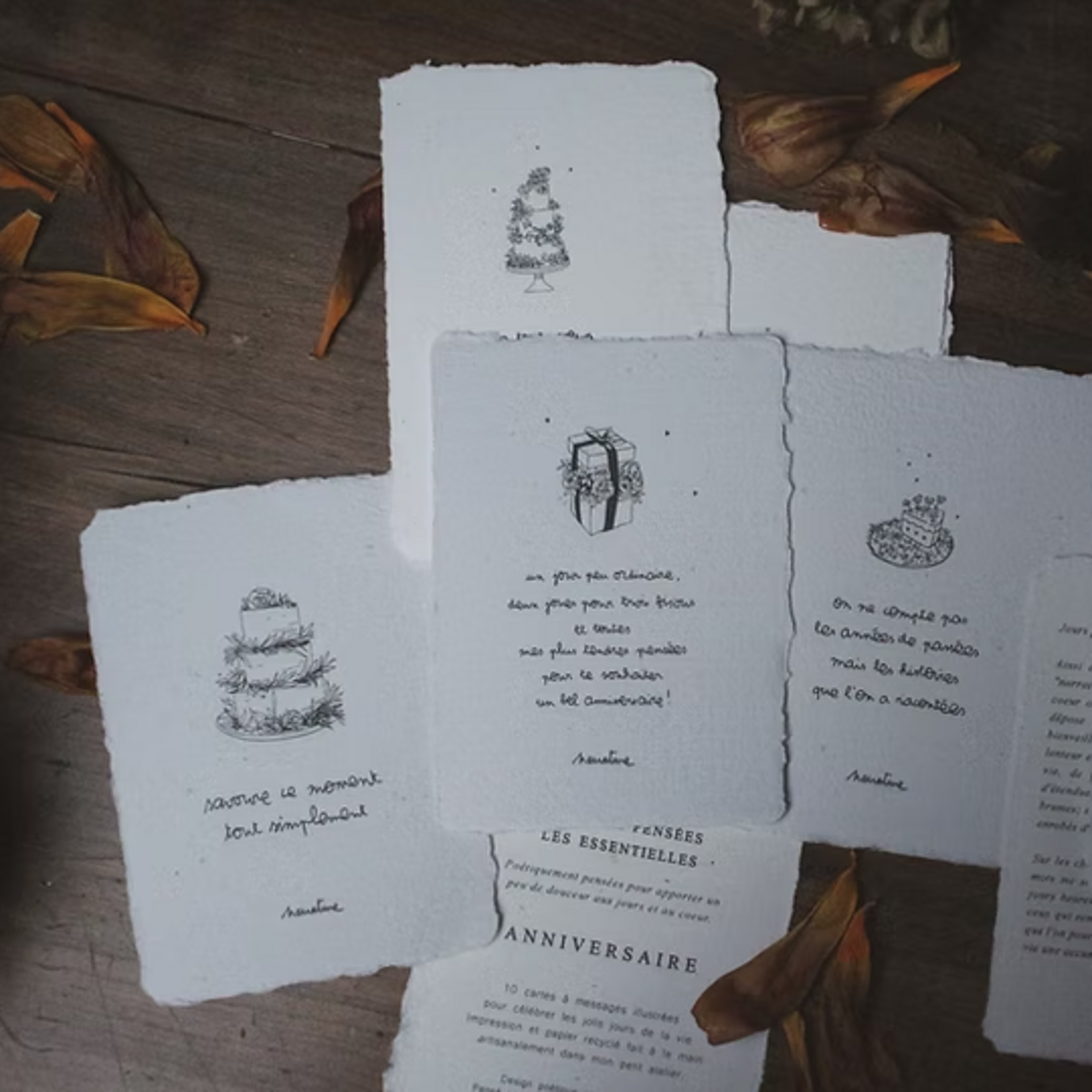 Coffret Anniversaire - 10 cartes artisanales poétiques