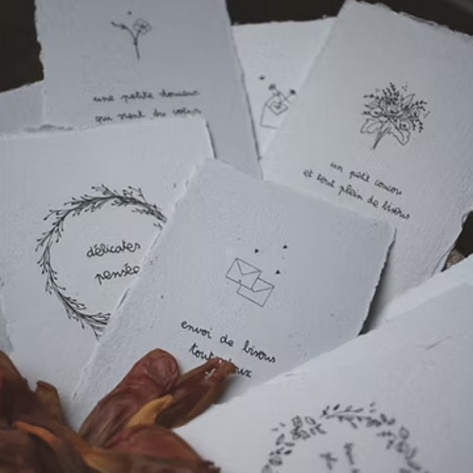 Copy of Coffret Et t'écrire - 10 cartes artisanales poétiques