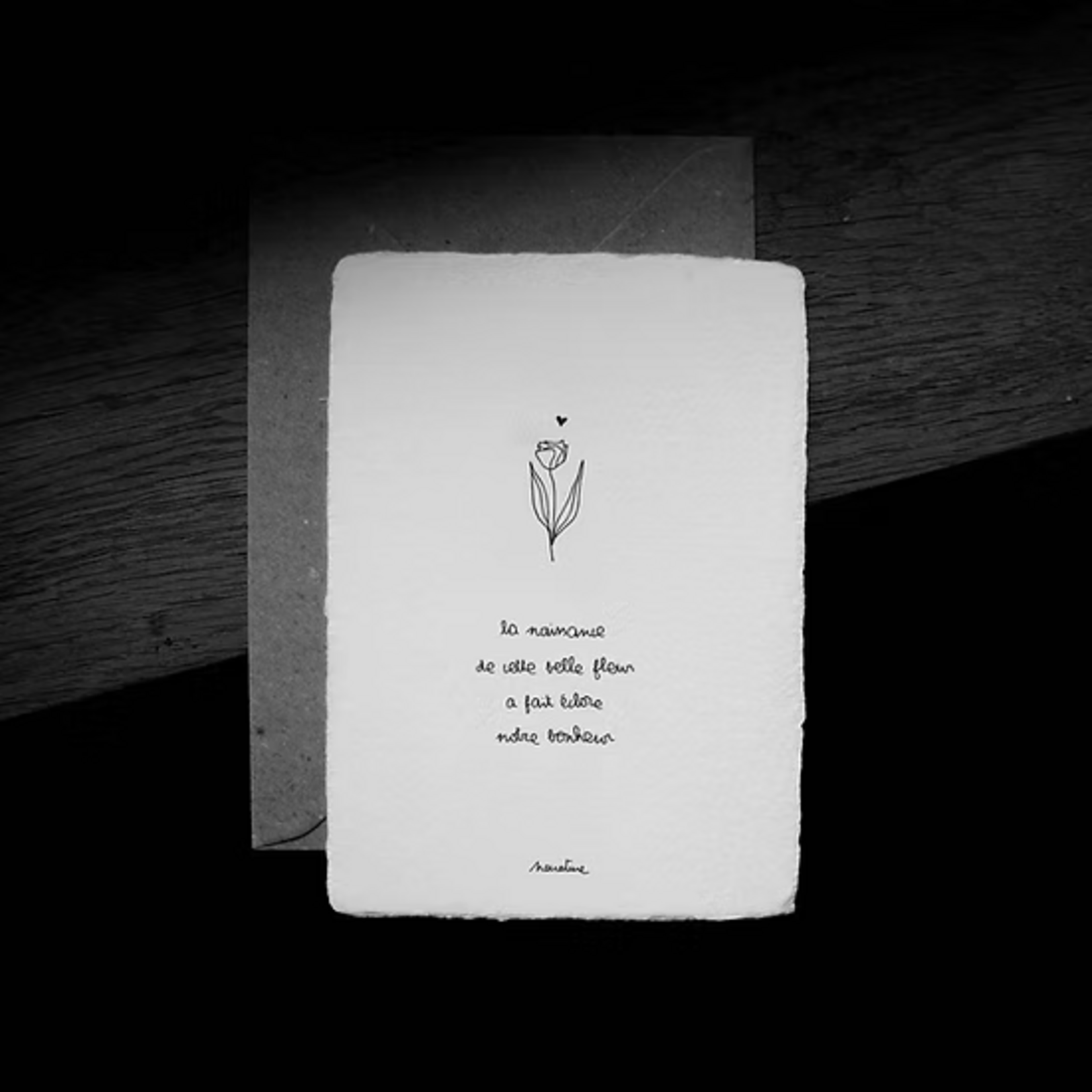 Carte "Naissance belle fleur"