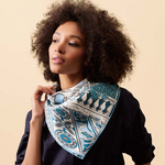 Carré de soie 90 - Sarah Bernhardt – Bleu