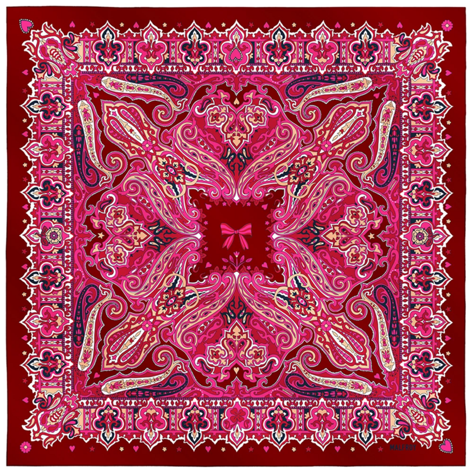 Carré de soie 67 - Cachemire – Rose