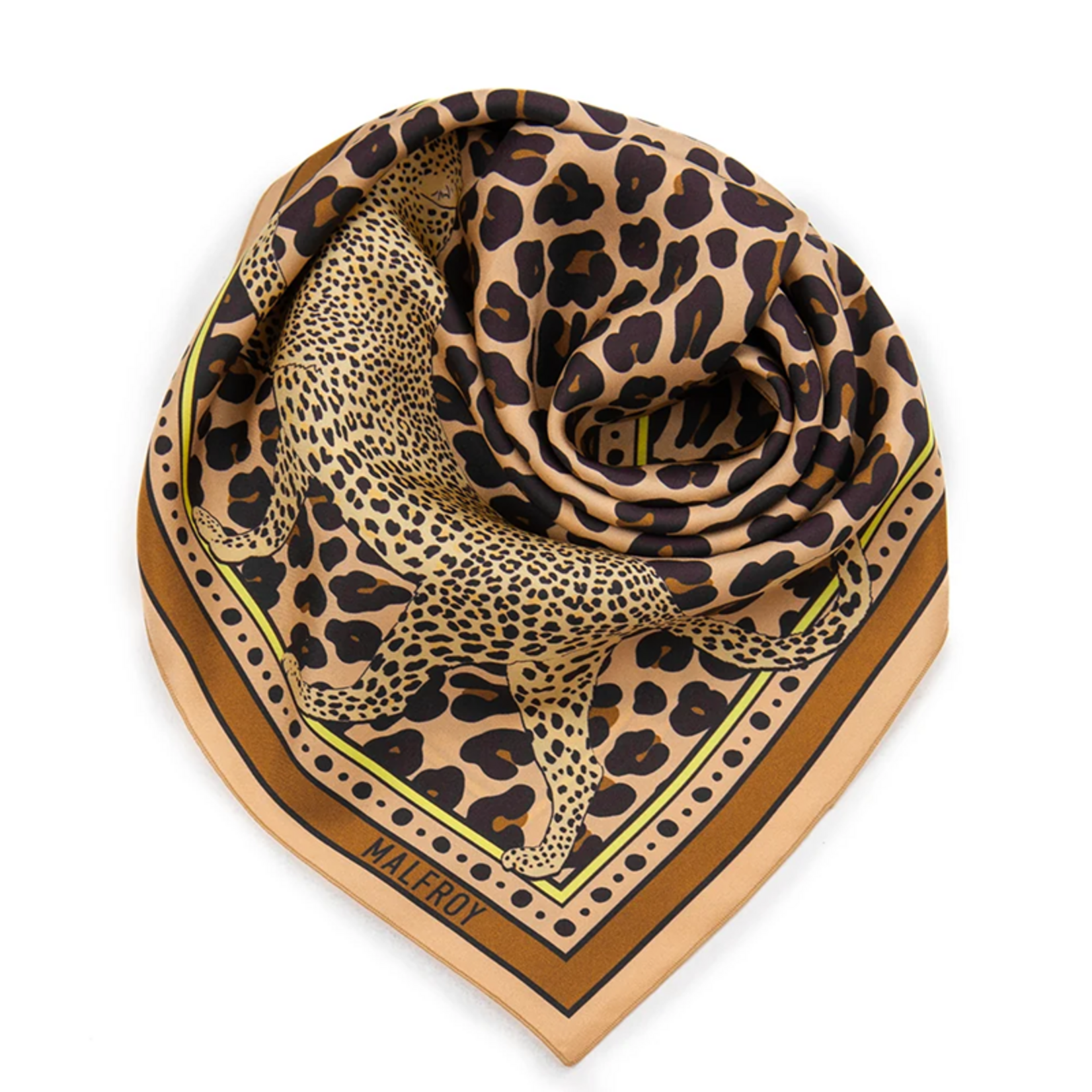 Carré de soie 67 - Léopard – Marron