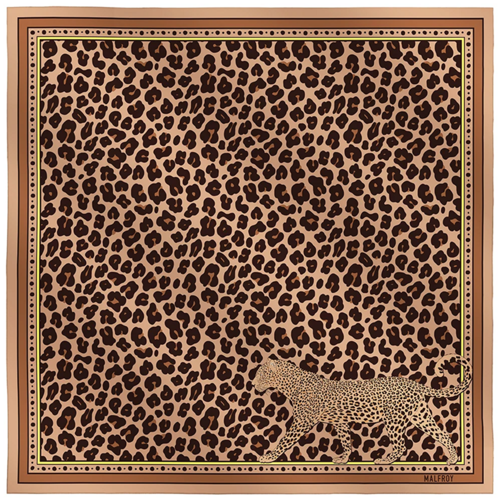 Carré de soie 67 - Léopard – Marron