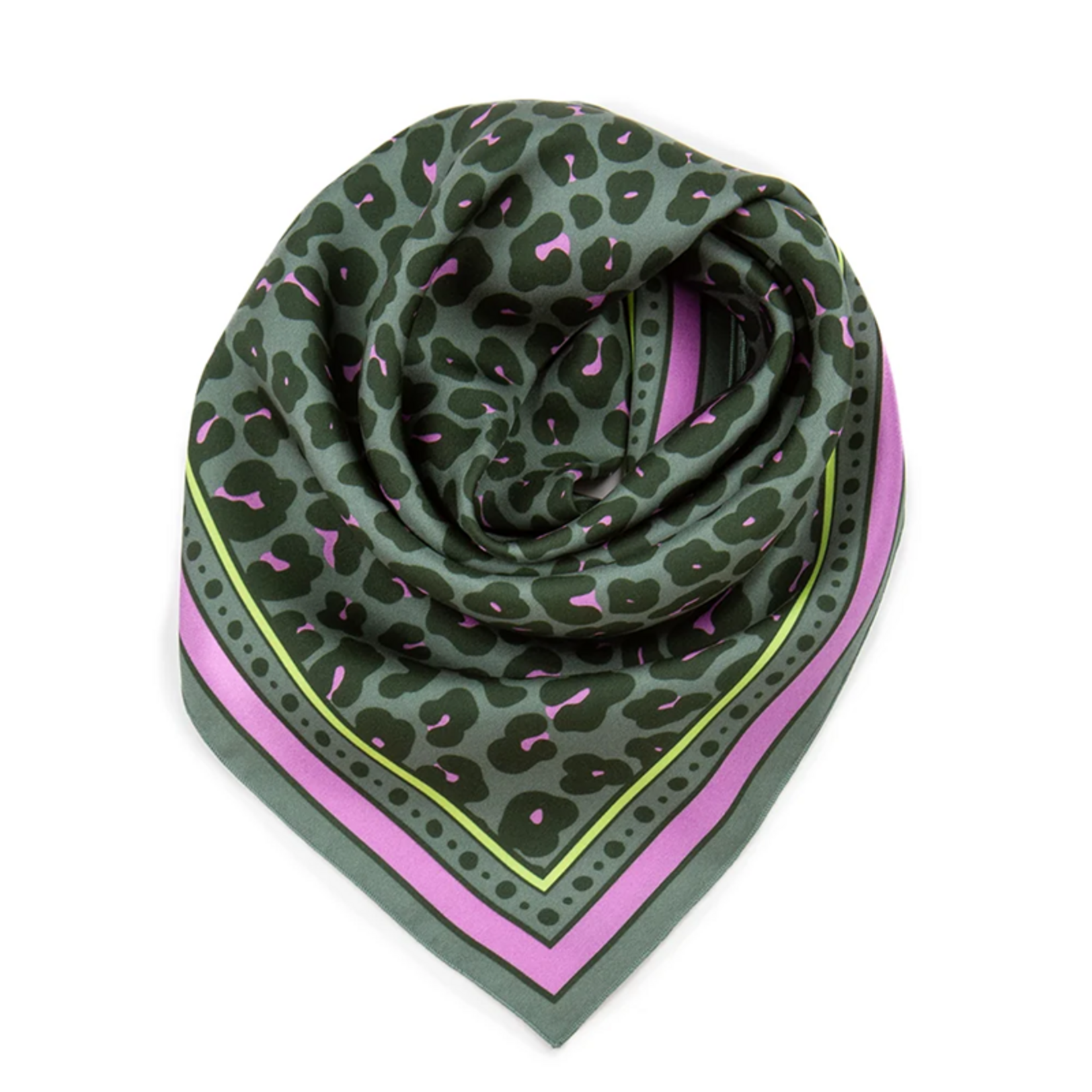 Carré de soie 67 - Léopard – Vert