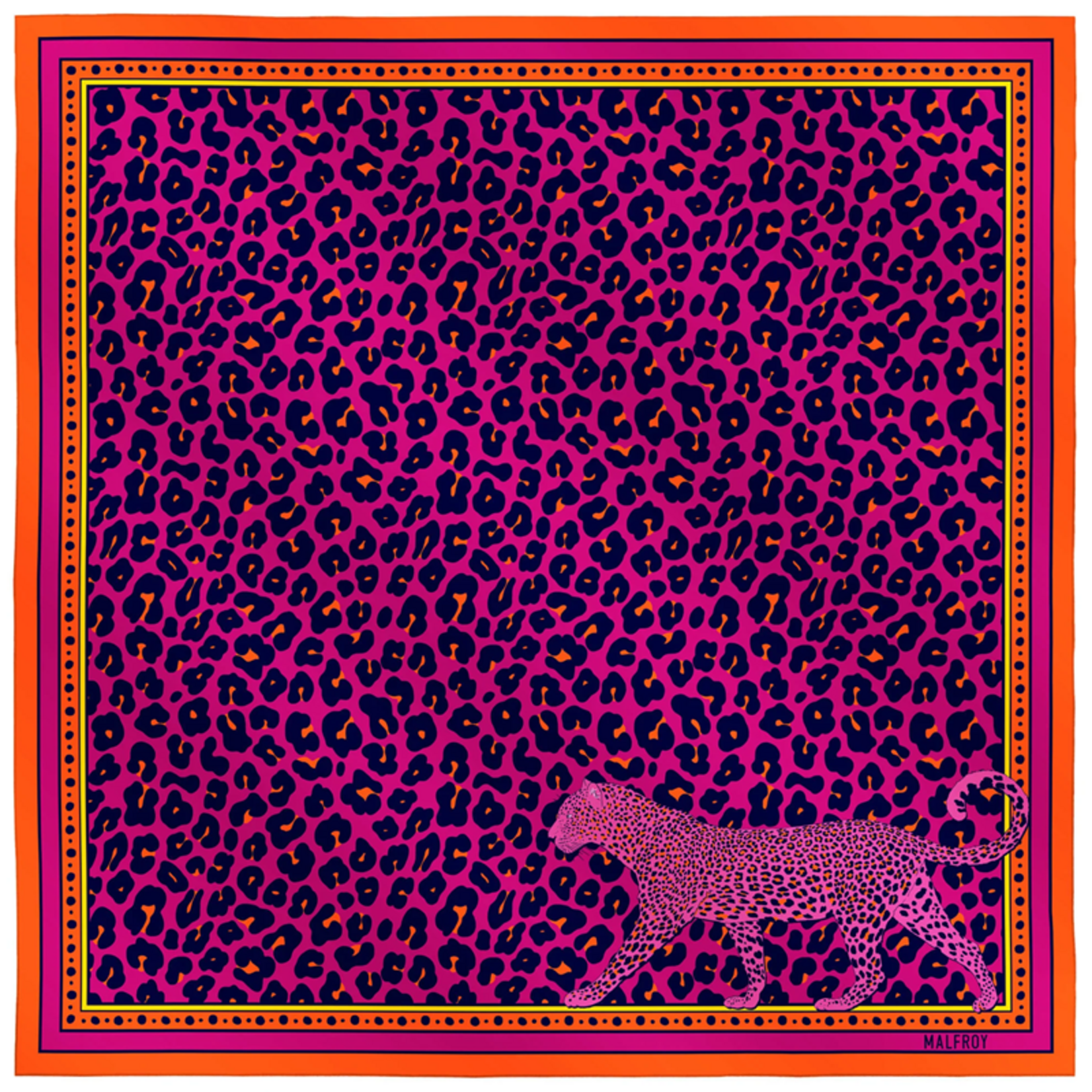 Carré de soie 67 - Léopard – Rose