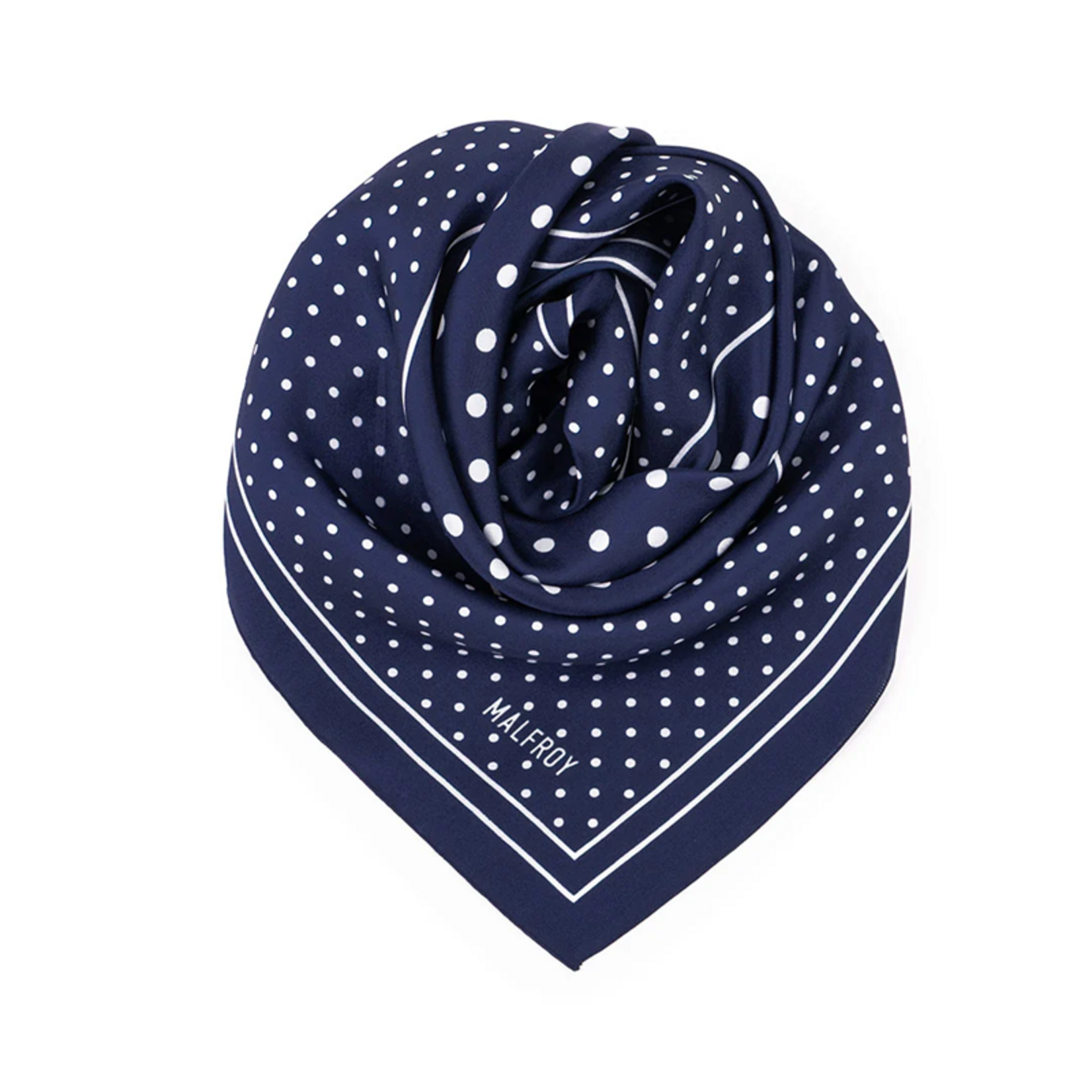 Carré de soie 67 - Pois – Bleu marine