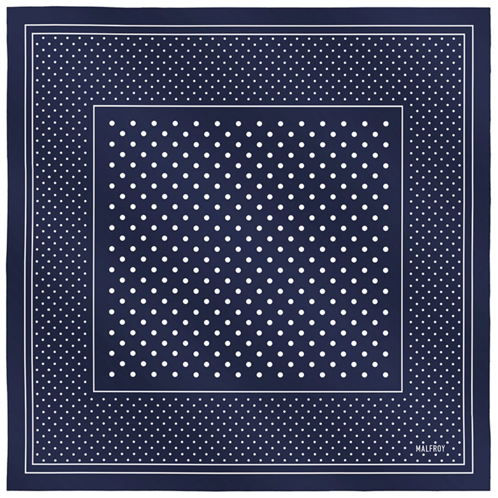 Carré de soie 67 - Pois – Bleu marine