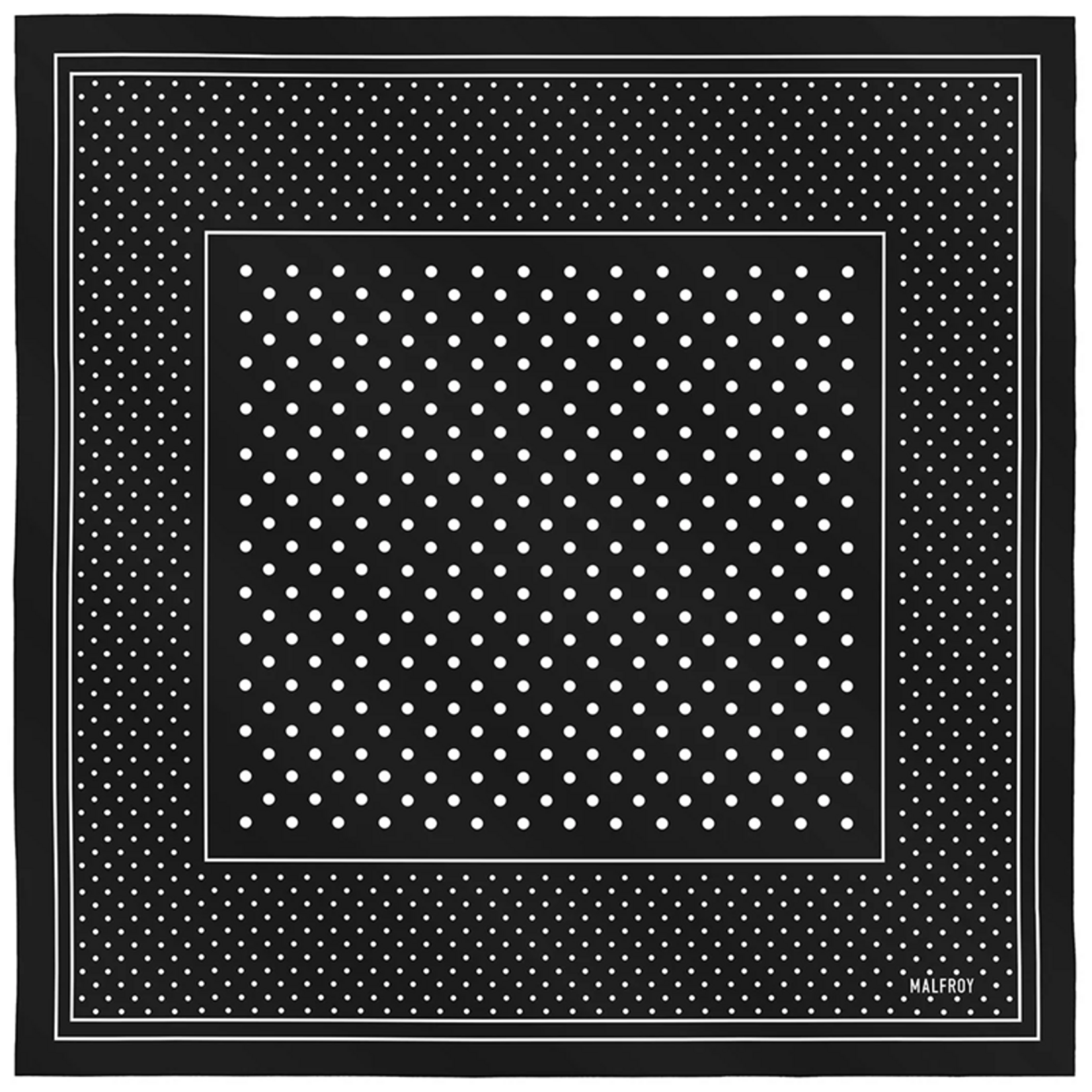 Carré de soie 67 - Pois – Noir