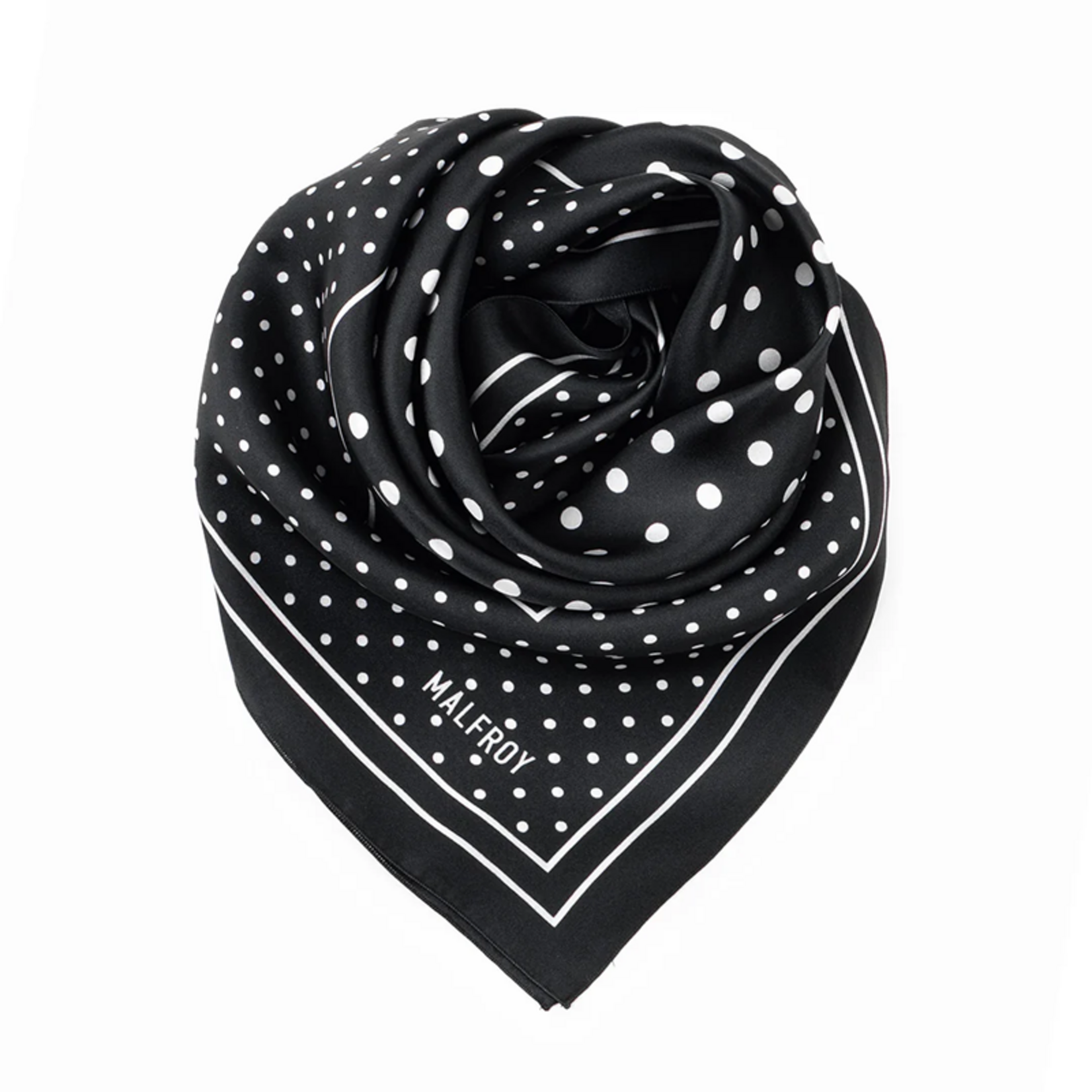 Carré de soie 67 - Pois – Noir