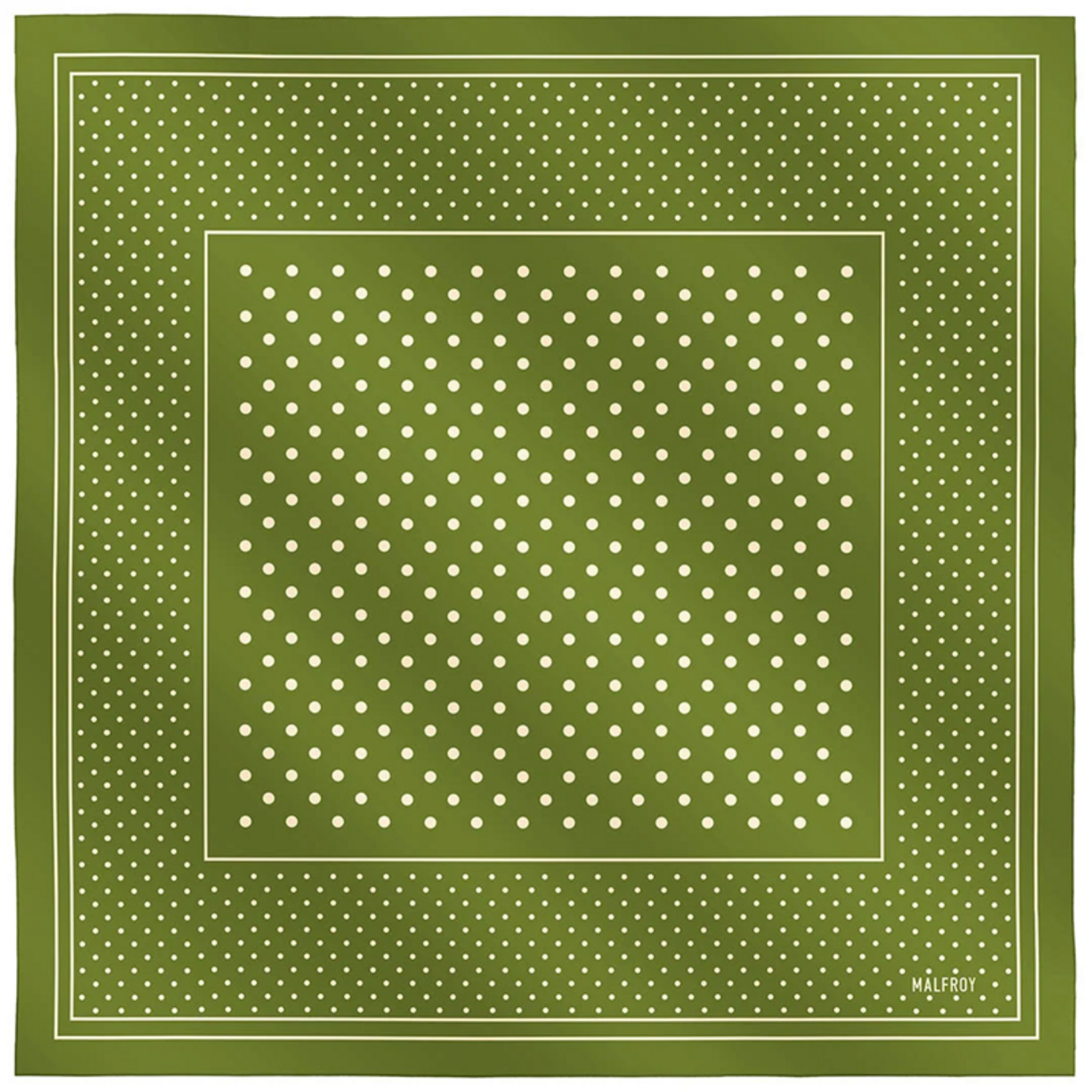 Carré de soie 67 - Pois – Vert