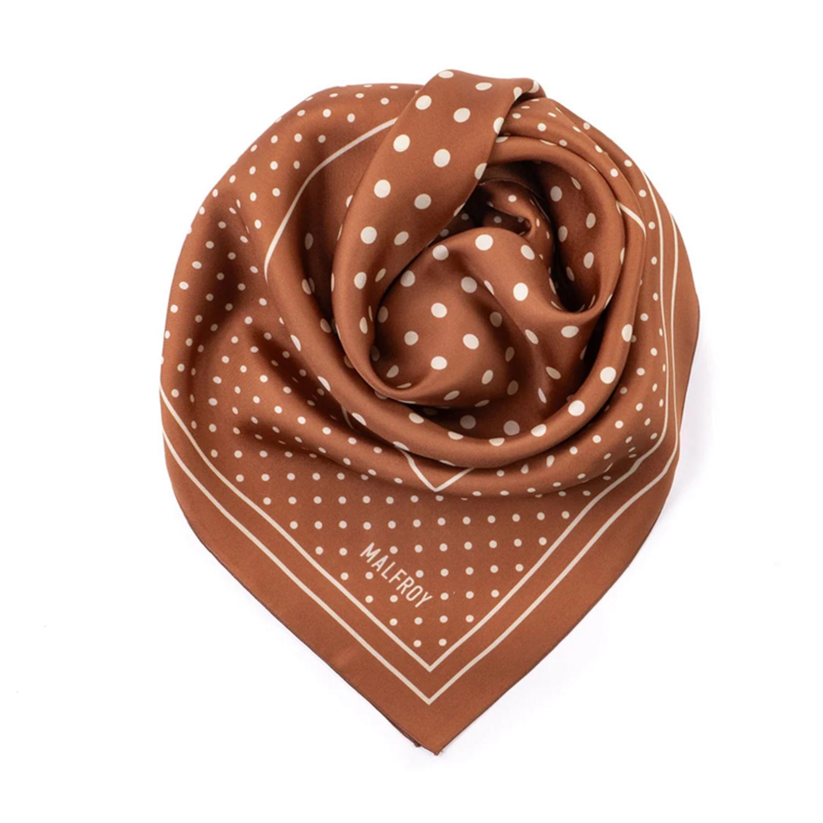 Carré de soie 67 - Pois – Marron