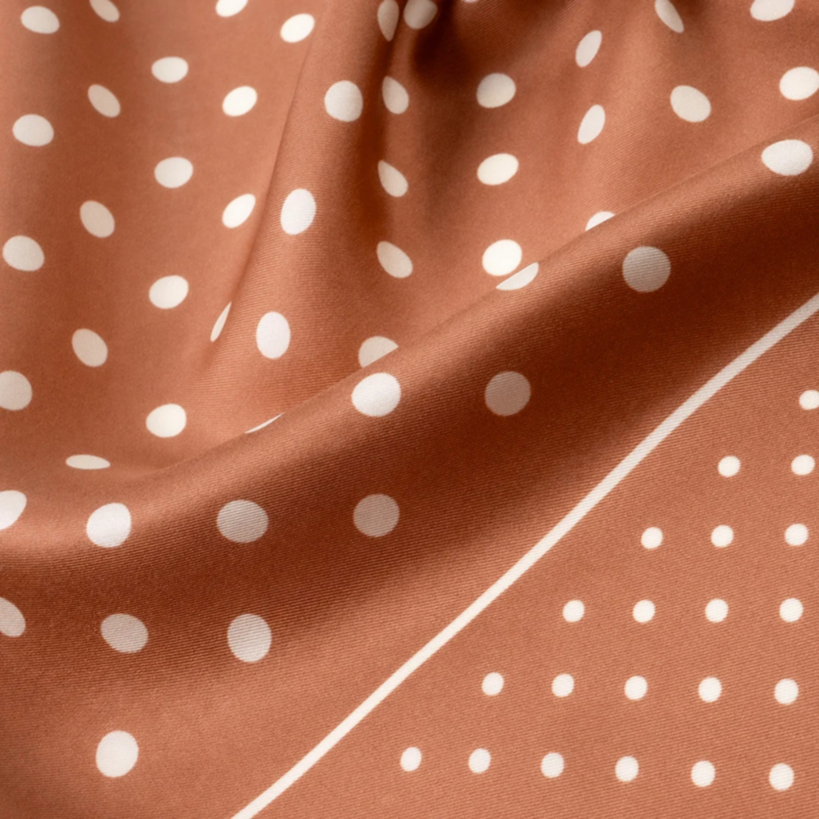 Carré de soie 67 - Pois – Marron