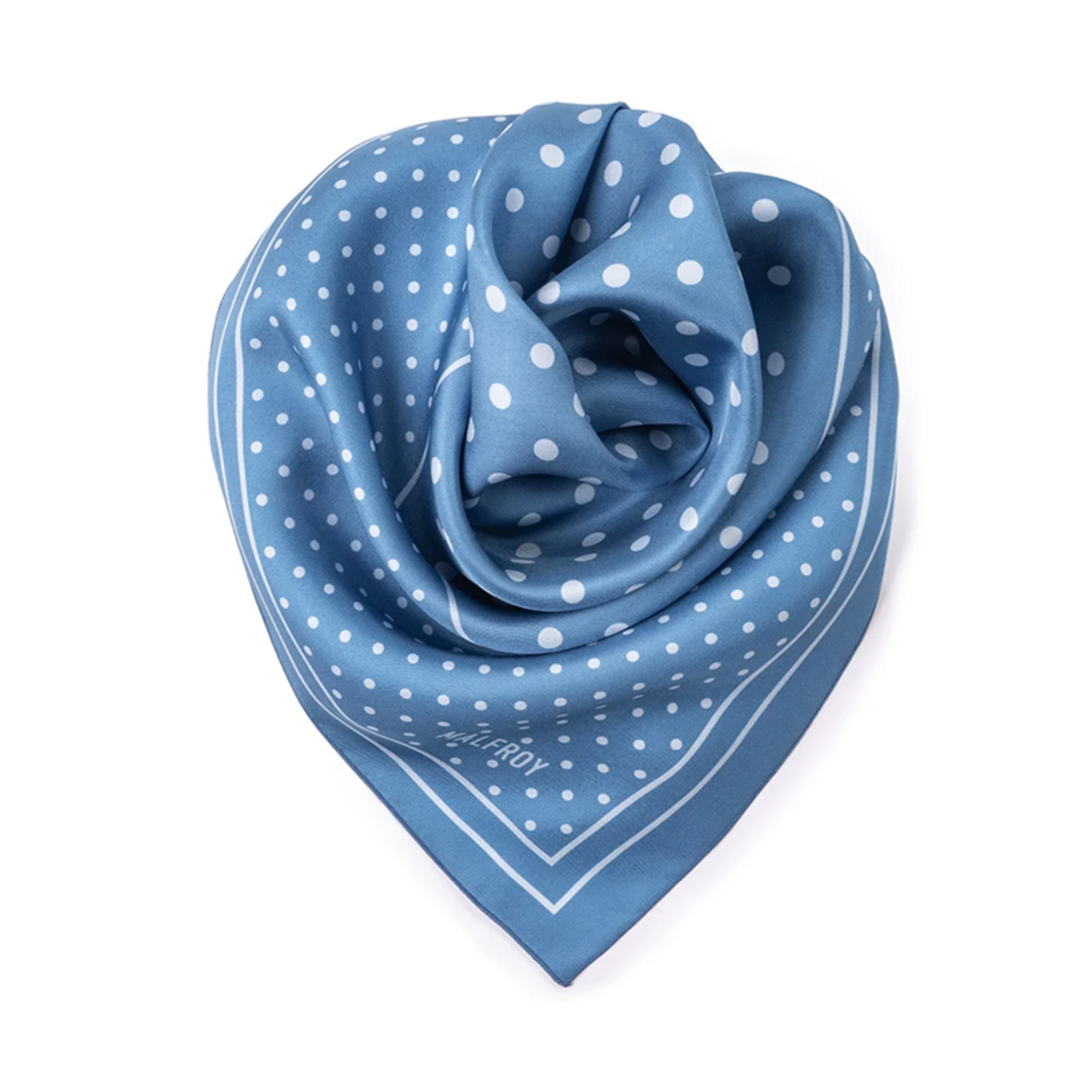 Carré de soie 67 - Pois – Bleu