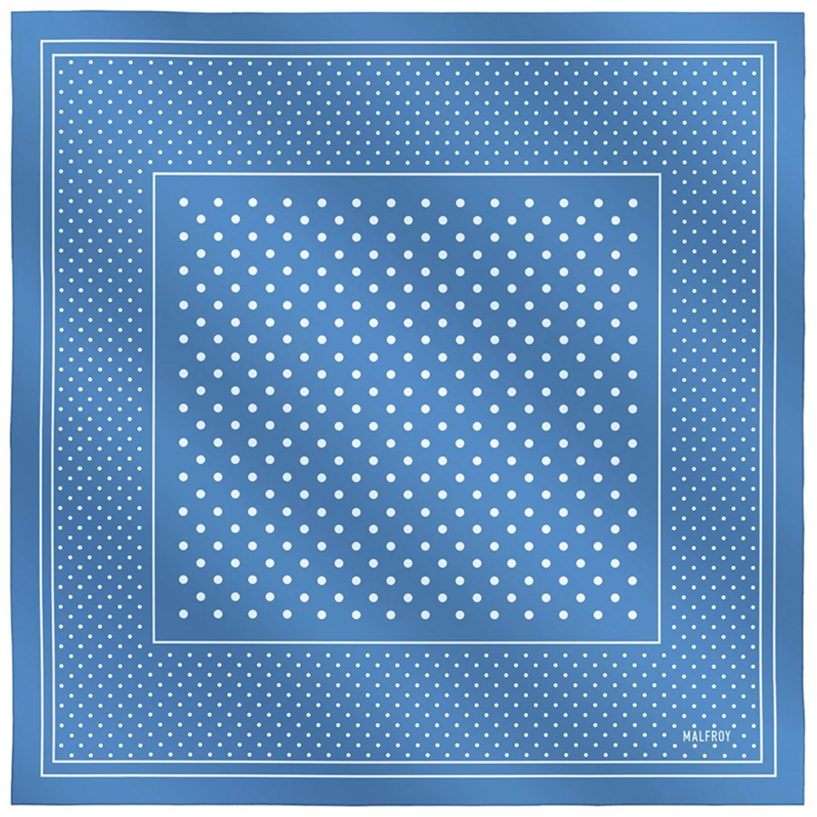 Carré de soie 67 - Pois – Bleu