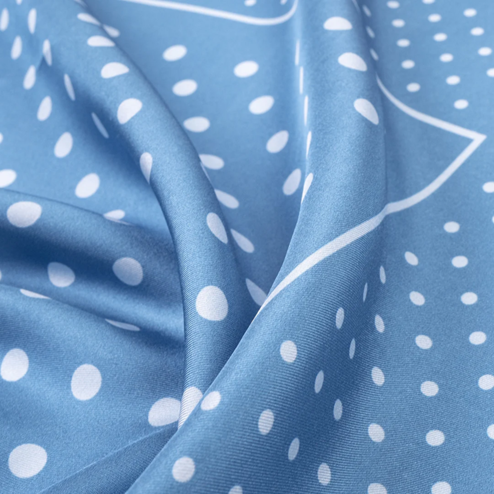 Carré de soie 67 - Pois – Bleu