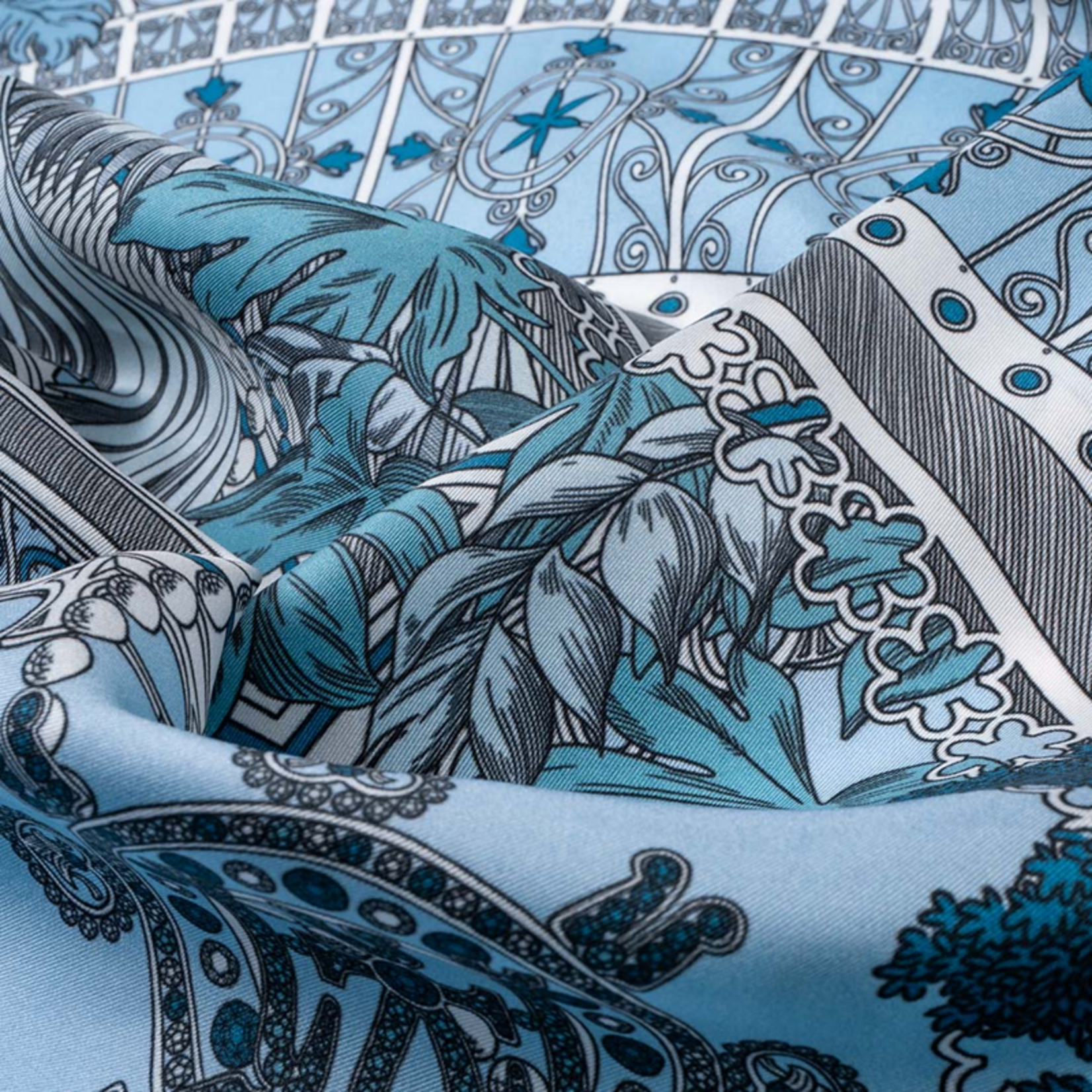 Carré de soie 67 - La belle époque – Bleu