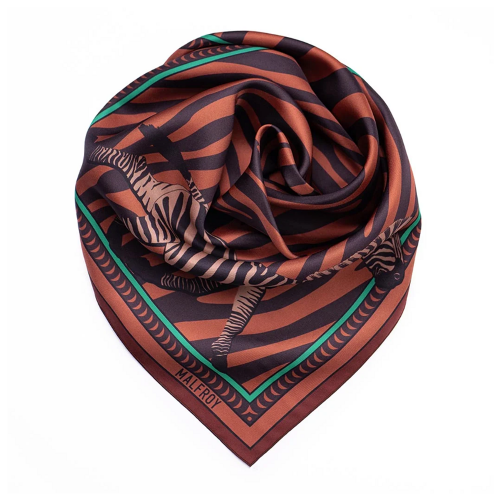Carré de soie 67 - Zèbre – Marron