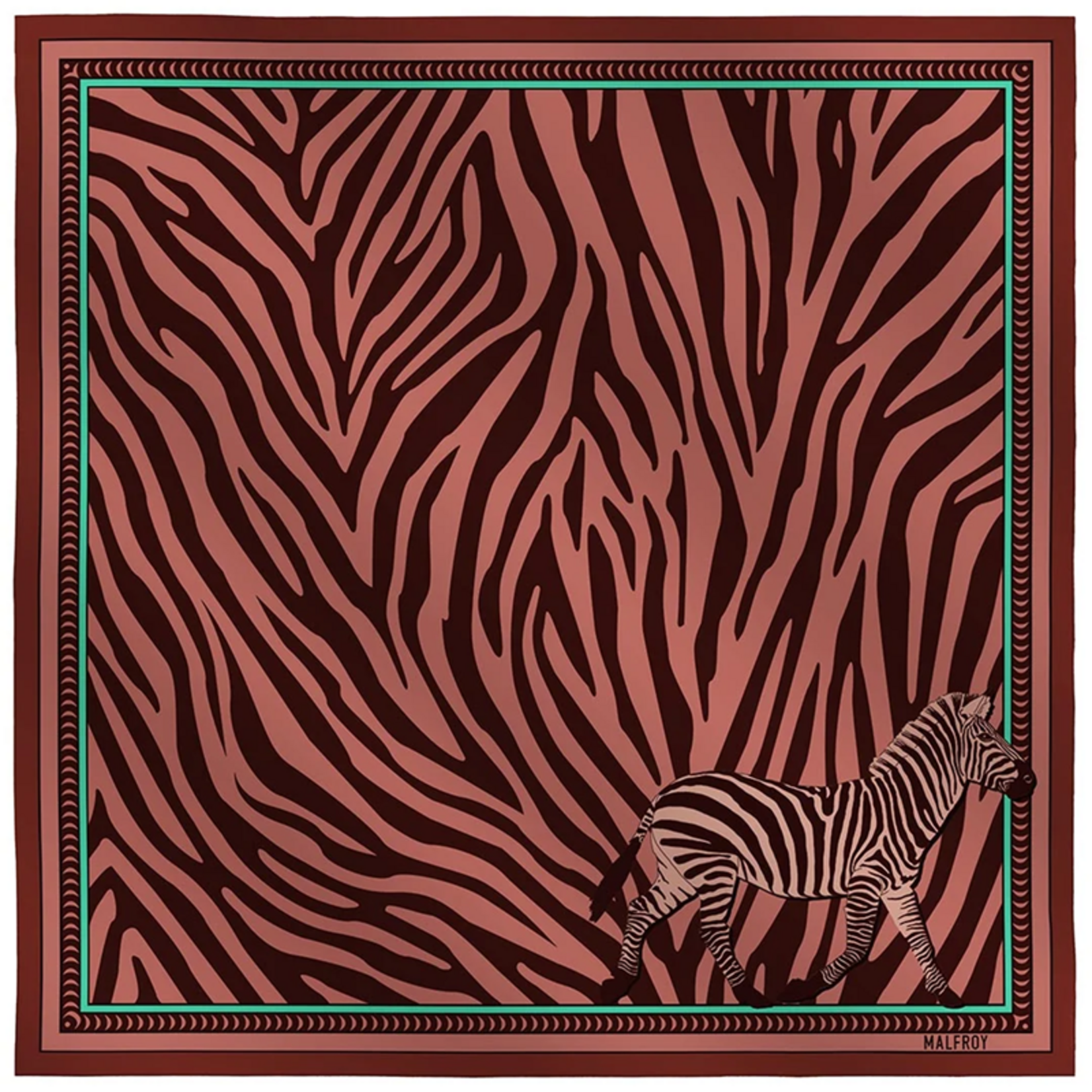 Carré de soie 67 - Zèbre – Marron