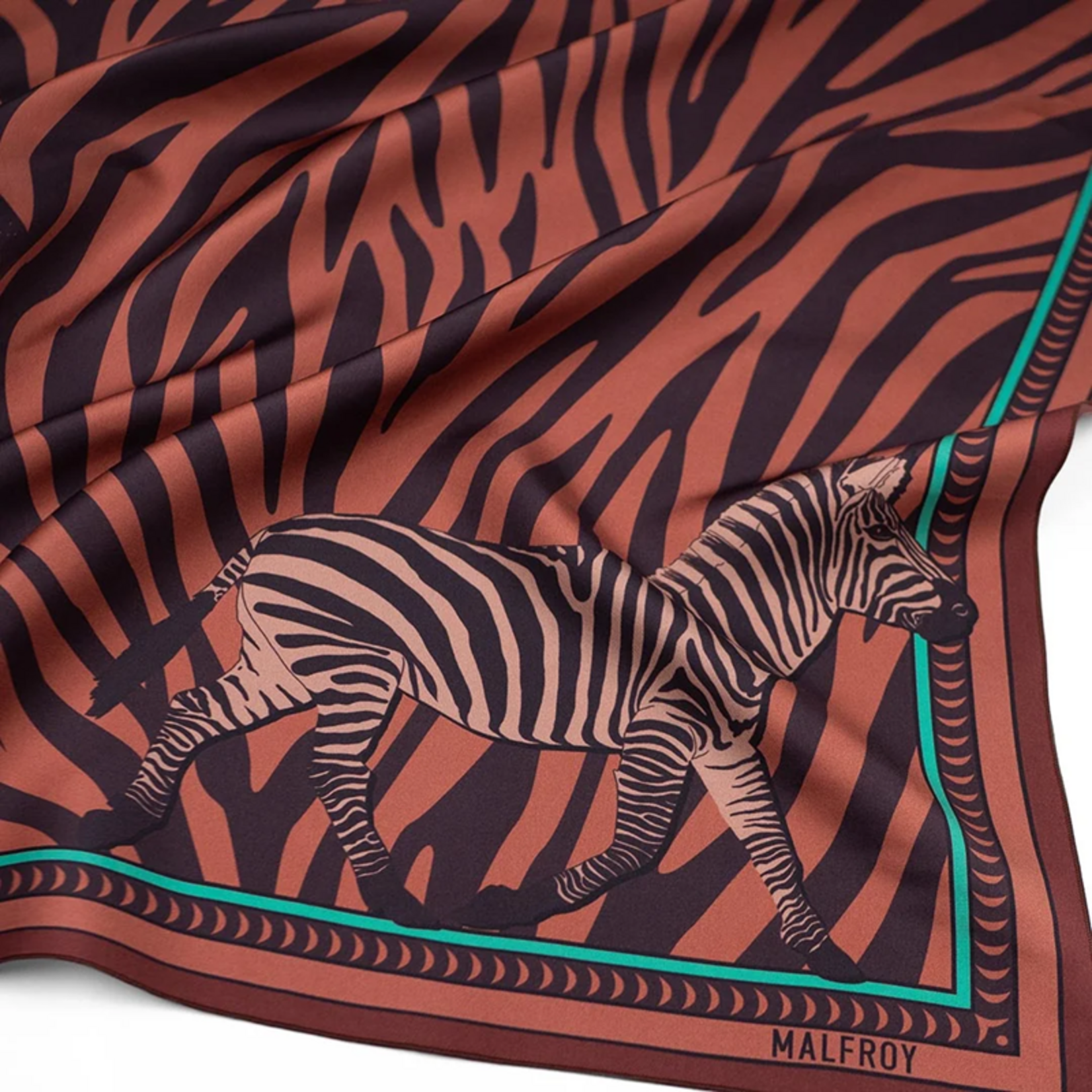 Carré de soie 67 - Zèbre – Marron