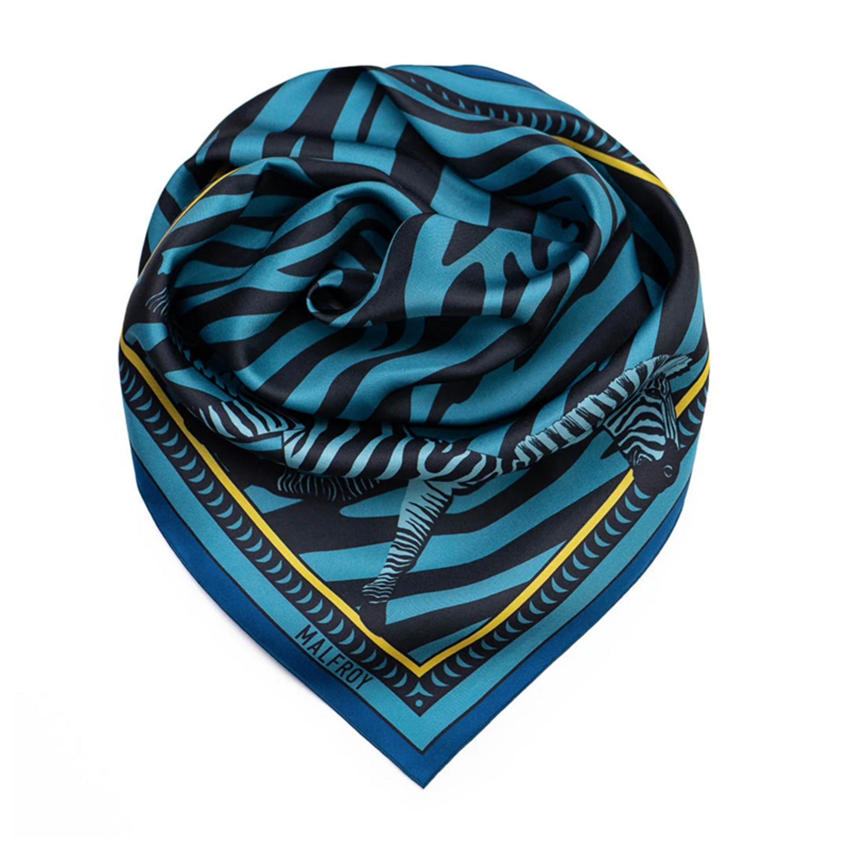 Carré de soie 67 - Zèbre – Bleu