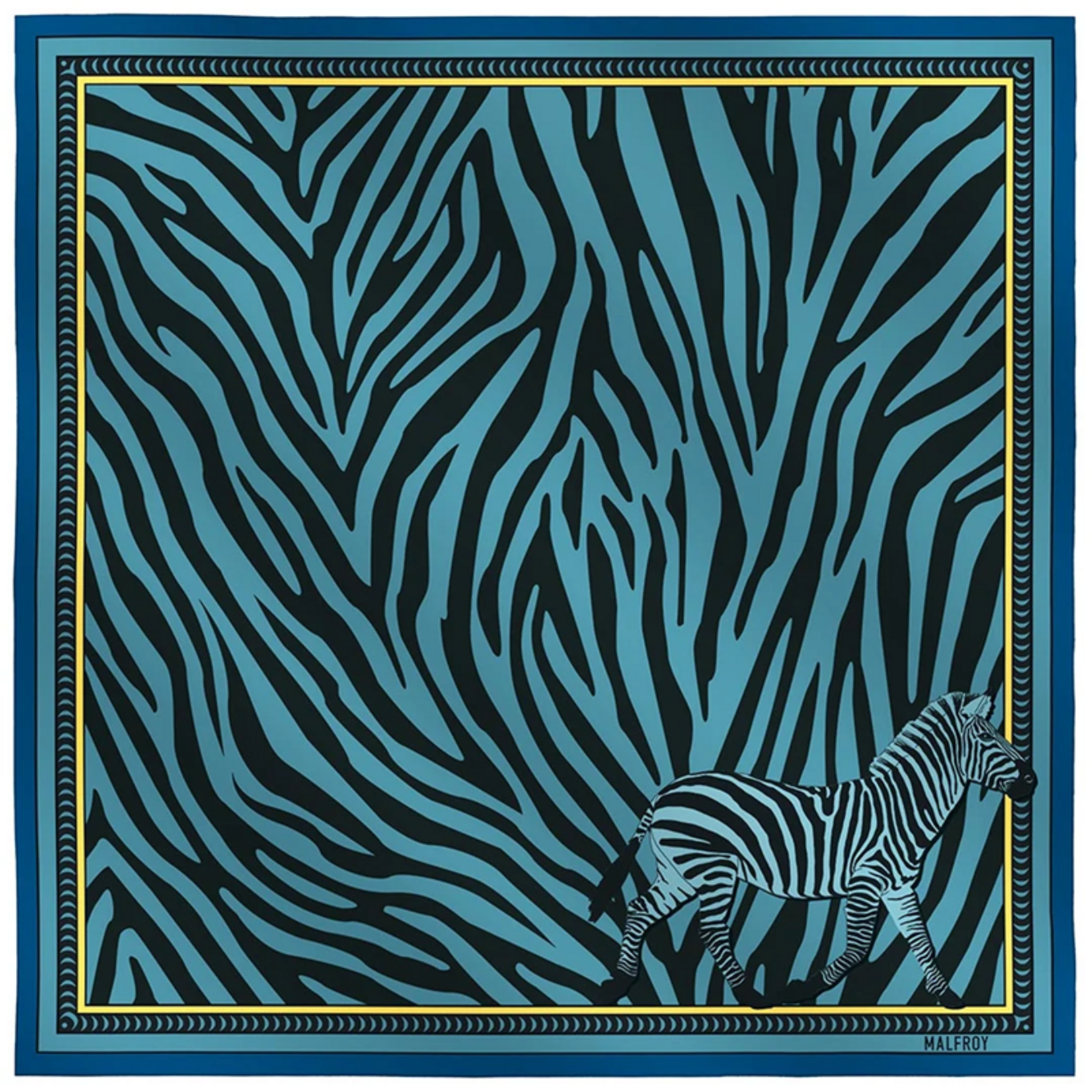 Carré de soie 67 - Zèbre – Bleu