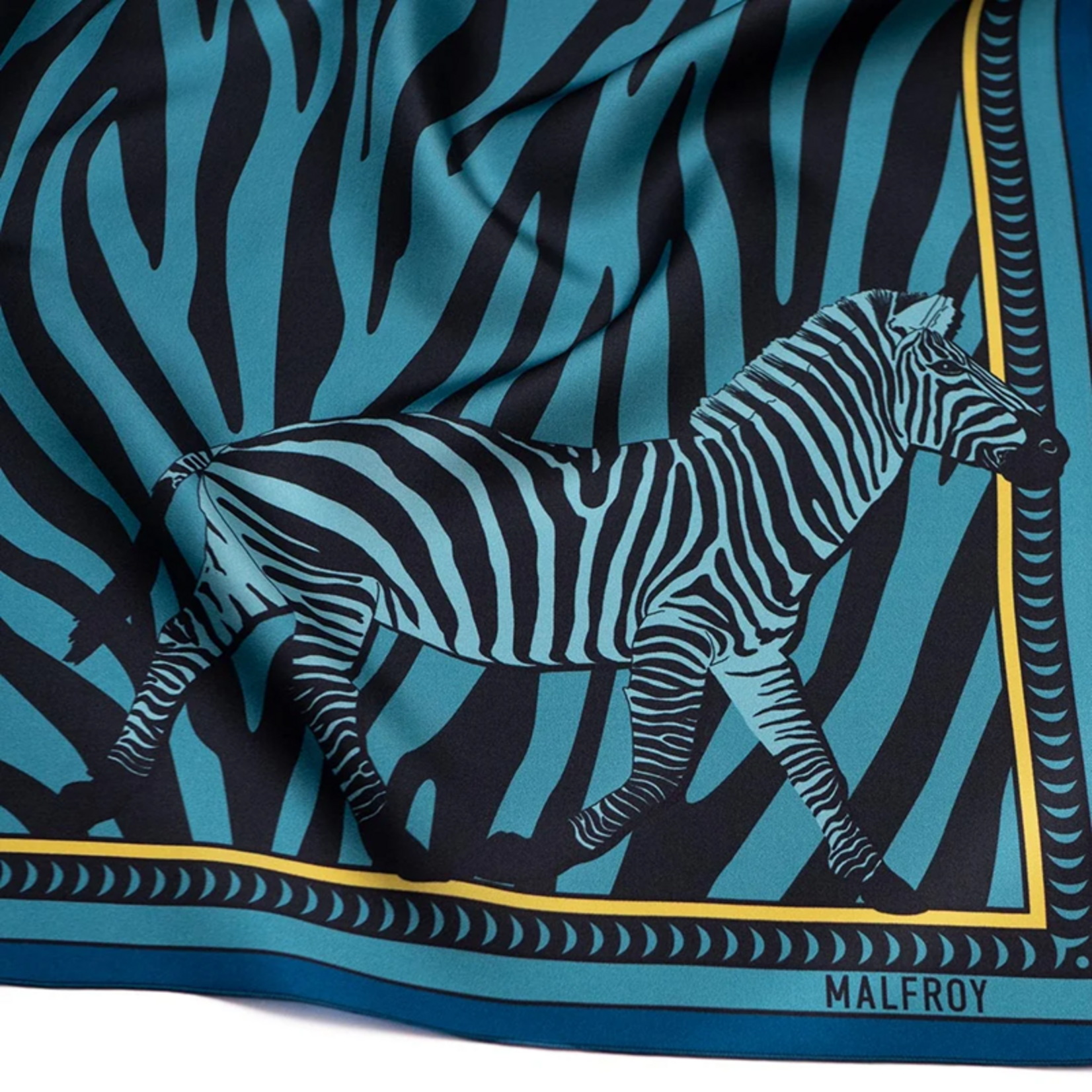 Carré de soie 67 - Zèbre – Bleu
