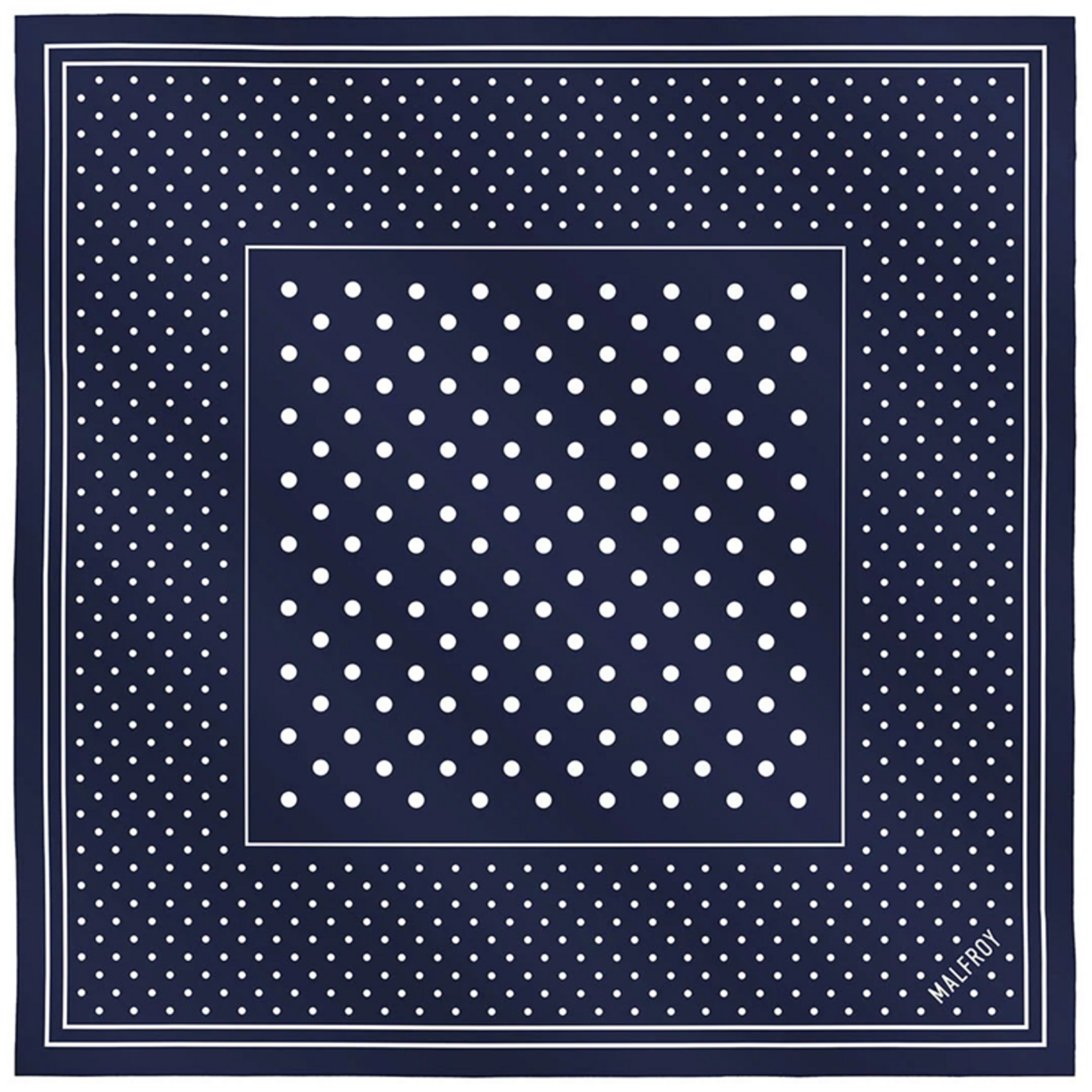 Carré de soie 49 - Pois – Bleu marine