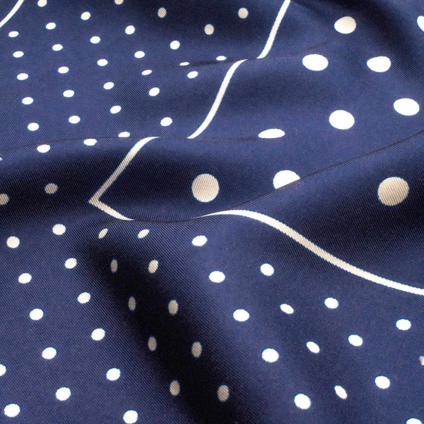 Carré de soie 49 - Pois – Bleu marine