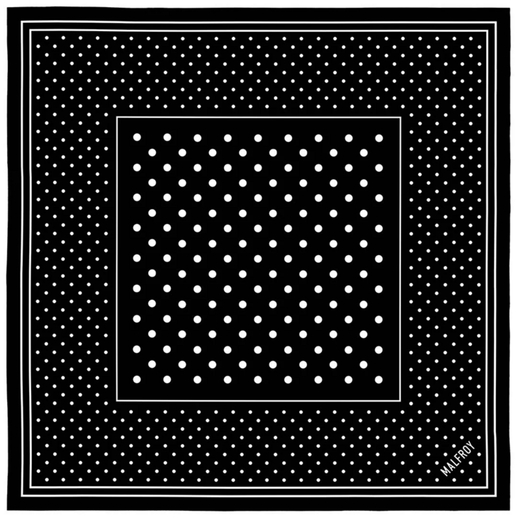 Carré de soie 49 - Pois – Noir