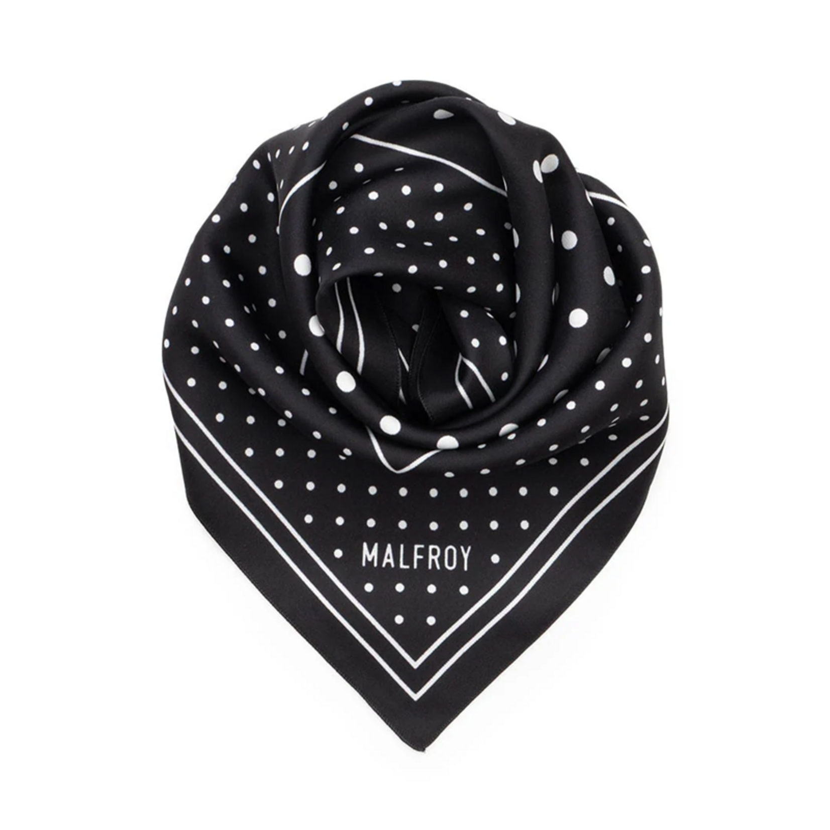 Carré de soie 49 - Pois – Noir