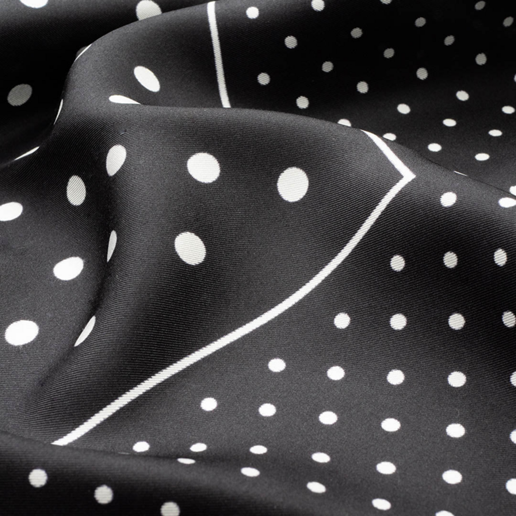 Carré de soie 49 - Pois – Noir