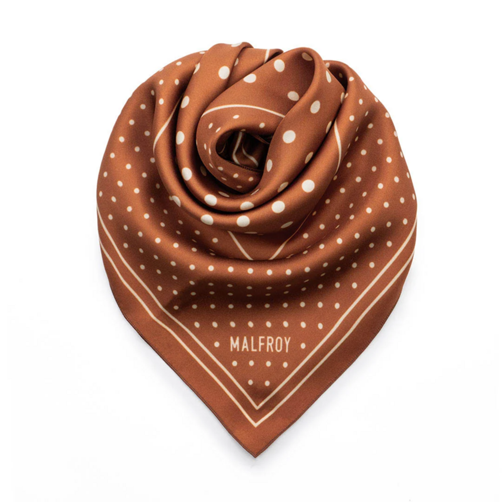 Carré de soie 49 - Pois – Marron