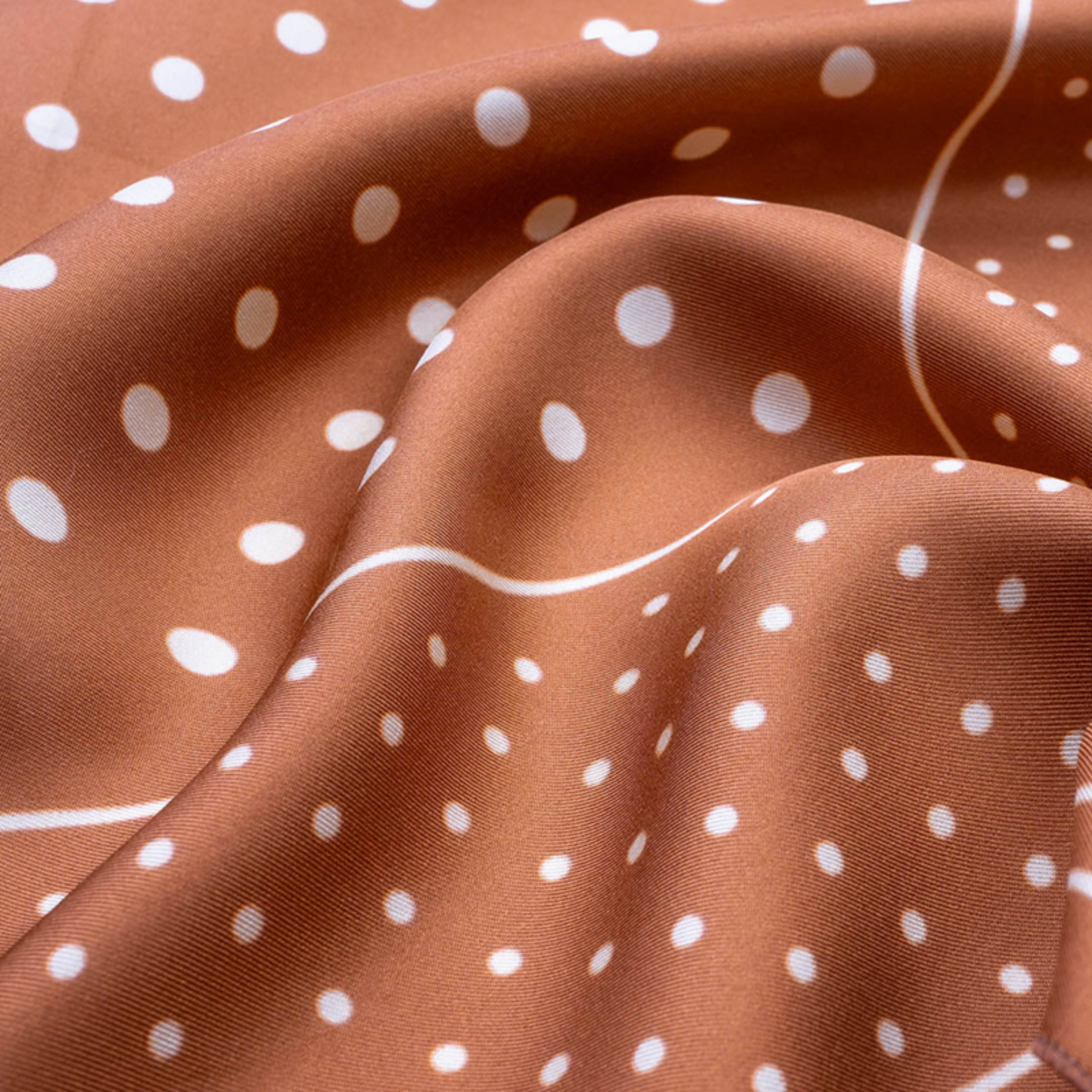 Carré de soie 49 - Pois – Marron
