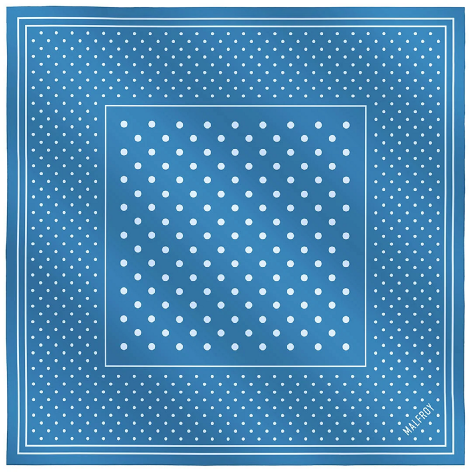 Carré de soie 49 - Pois – Bleu