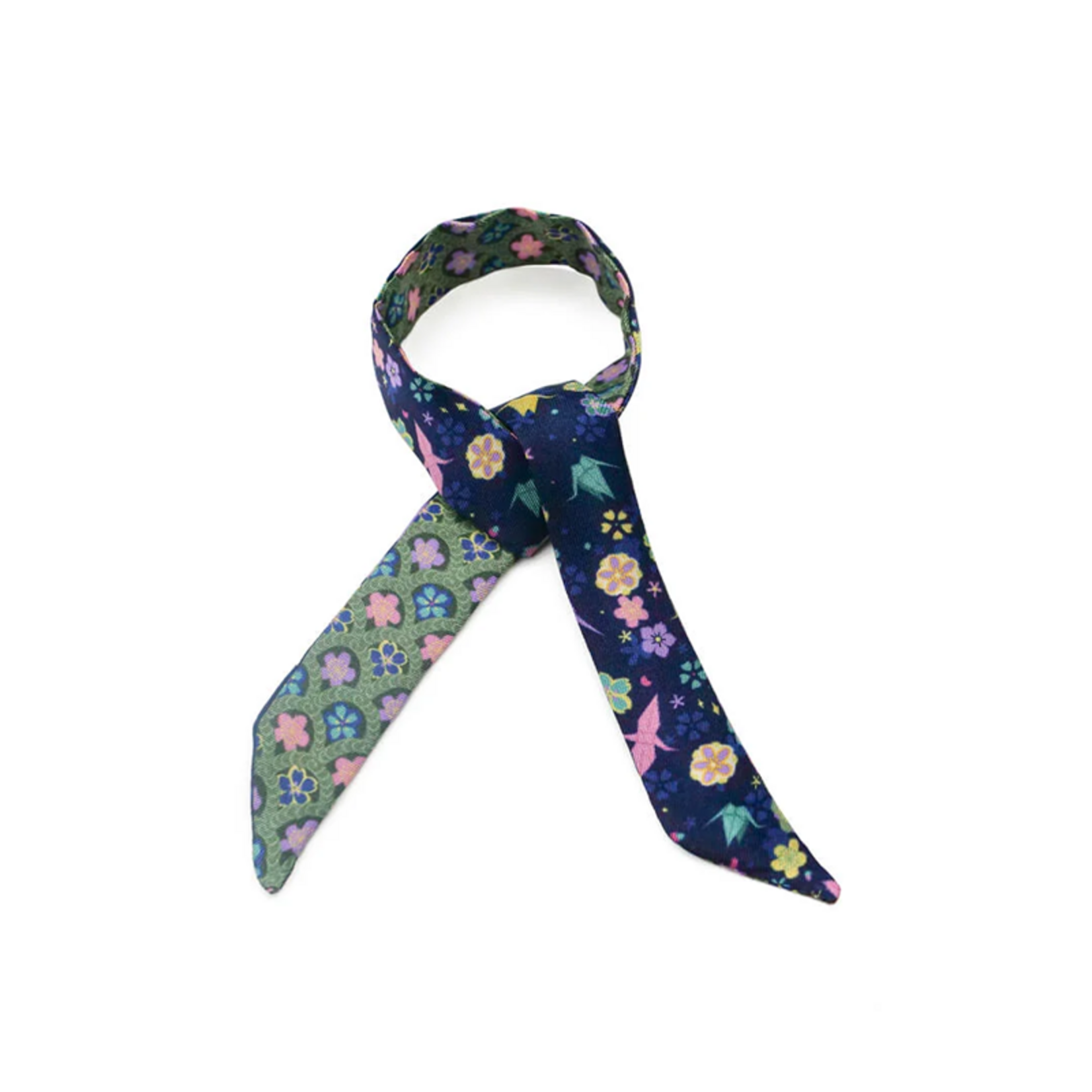 Lien en soie - Sakura Ecaille – Marine Vert