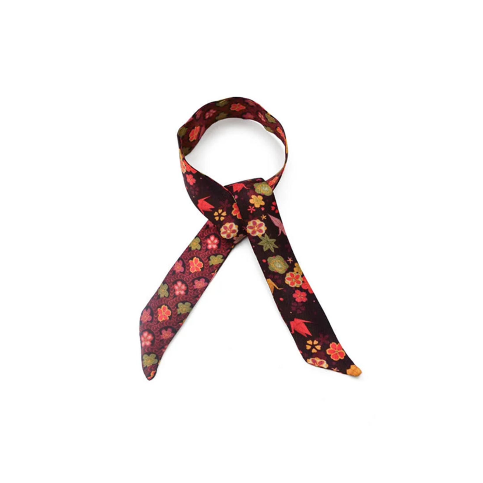Lien en soie - Sakura Ecaille – Bordeaux Orange