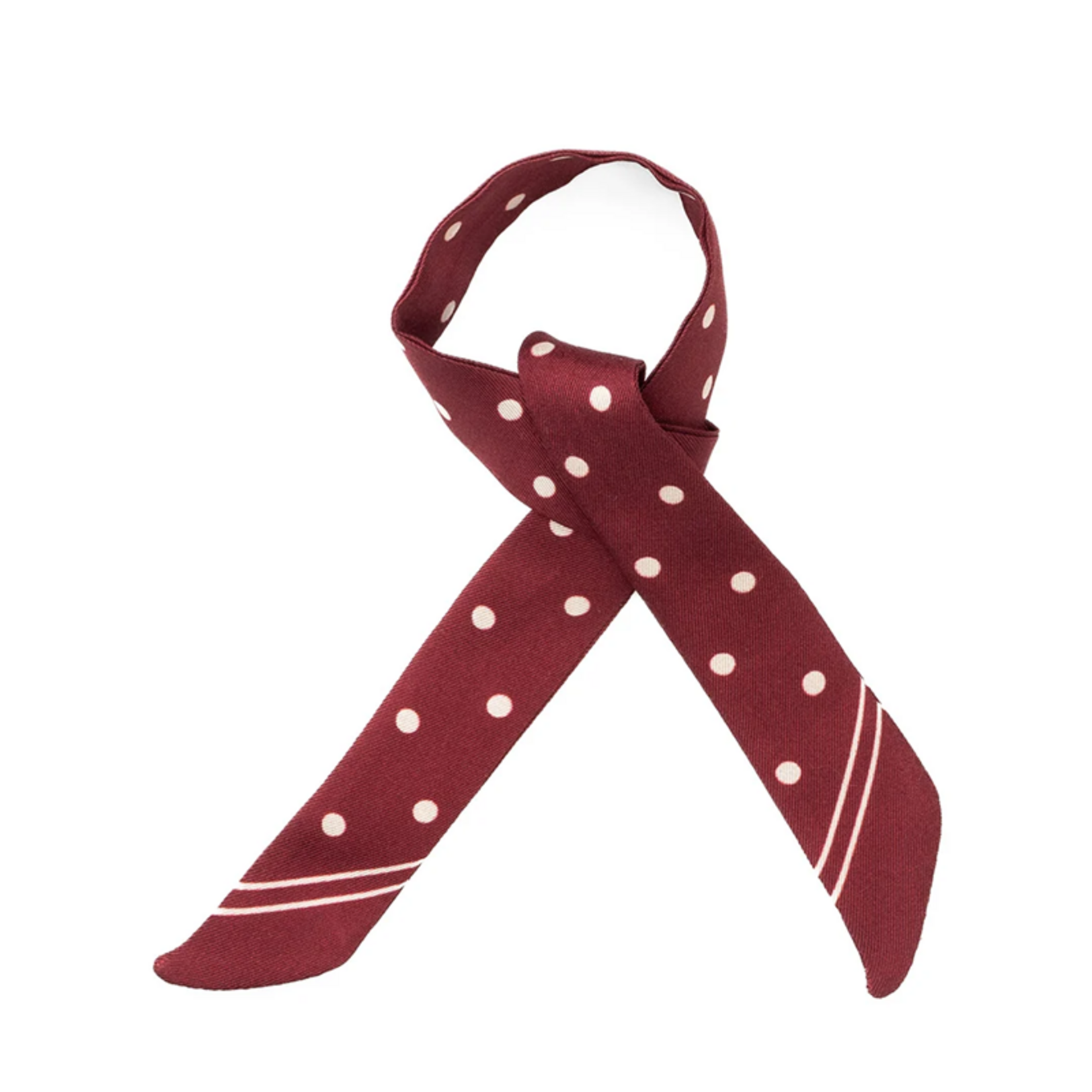 Lien en soie - Pois  - Rouge