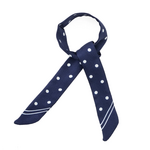 Lien en soie - Pois - Bleu marine