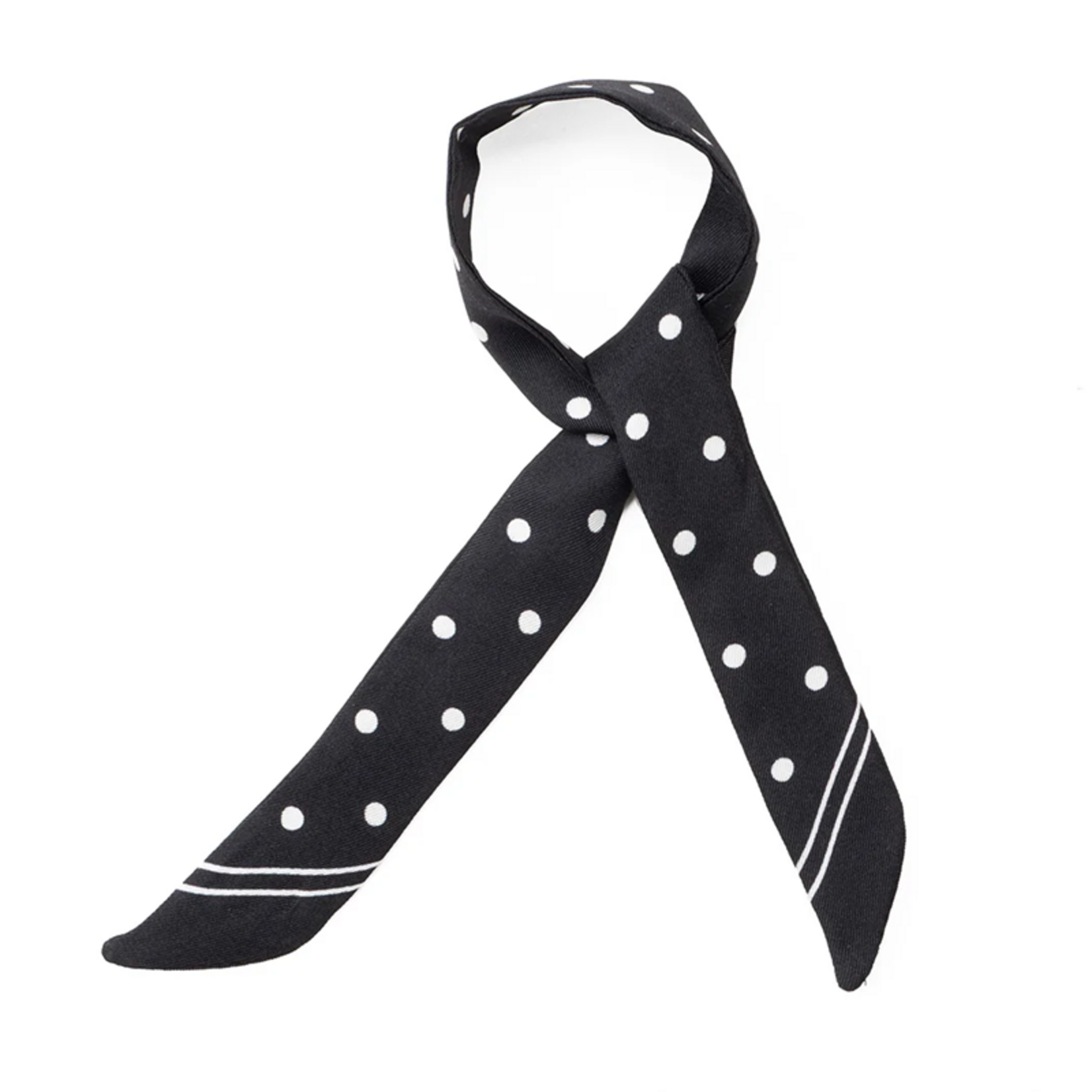 Lien en soie - Pois - Noir