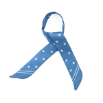 Lien en soie - Pois - Bleu